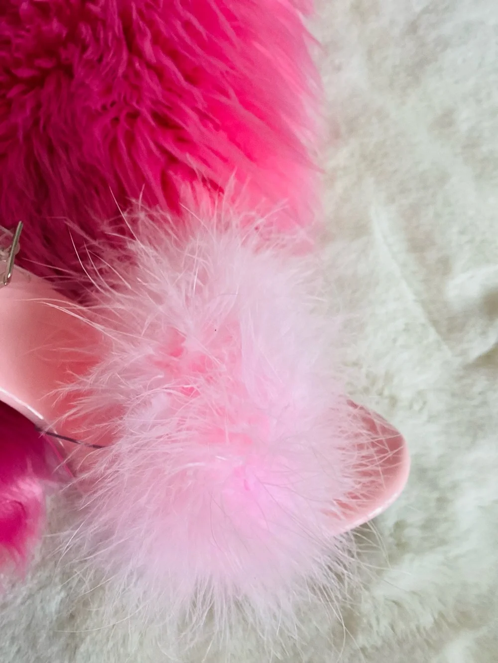 Pink Stiletto Heels Marabou Feathers Platform Sexy